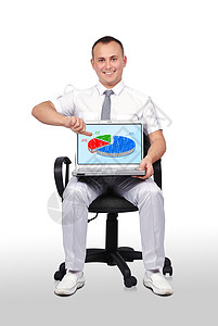 带有图表的人文和膝上型计算机营销笔记本屏幕成功利润监视器金融人士生长推介会图片