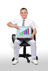 带有图表的人文和膝上型计算机生长组织电脑解决方案营销金融利润创新方案人士图片