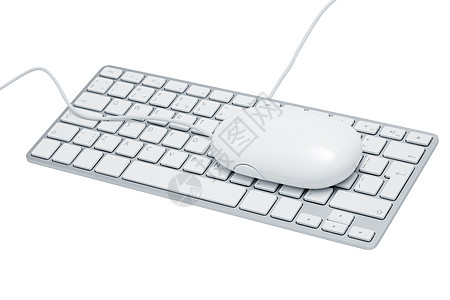 鼠标特写键盘和鼠标字母金属乐器控制灰色电脑老鼠白色水平宏观背景