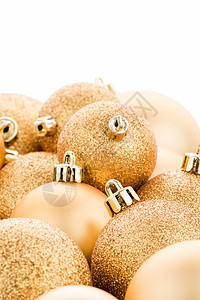 金金色圣诞球辉光团体灯泡庆典装饰品假期丝带乐趣装饰魔法背景图片