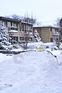 雪下埋藏的出租车车季节天气街道城市挫折降雪白色出租车车辆运输图片