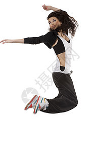 女孩嘻哈舞者飞行图片