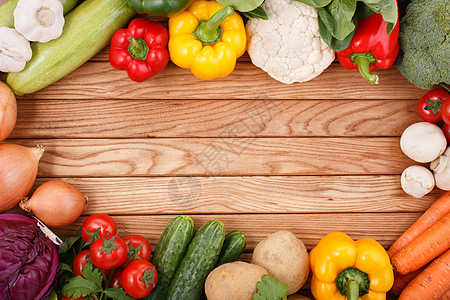 在木本底的蔬菜 有文字空间化合物食品桌子木材水果碳水农业农民农场木头图片