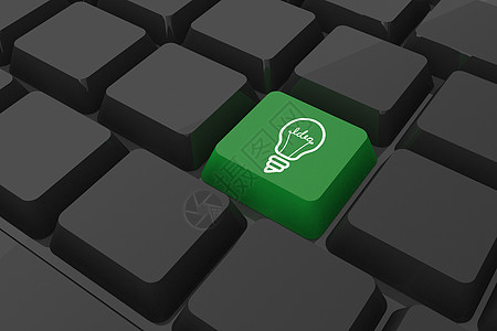 关键点的概念和创新图形综合图象的合成图像计算钥匙绘画黑色灯泡技术绿色键盘红色涂鸦图片