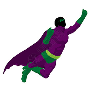 非裔美国超级英雄 I说明 Silhouette恶棍男人超能力英雄漫画对手男性剪影插图图片