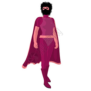 非裔美国人超级英雄 I 说明 Silhouette主角超能力对手剪影插图恶棍英雄漫画女士女性图片