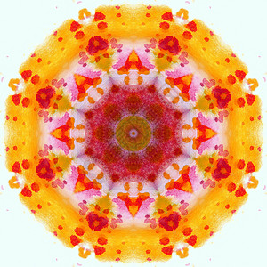 无缝结构 水彩色绘画帆布染料星星太阳写意手绘艺术品手工橙子装饰品图片