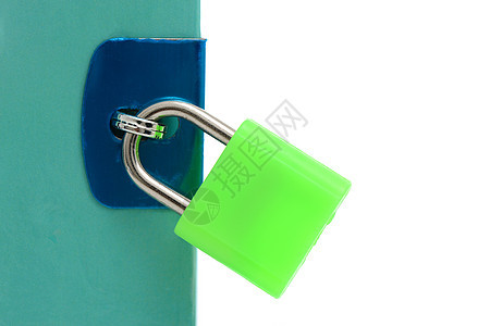 锁定框系统钥匙挂锁保安绿色安全身份塑料保障数据图片