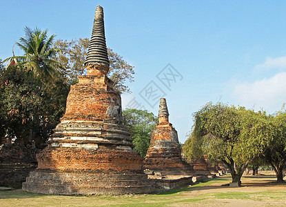 泰国Ayutthaya建筑学寺庙废墟观光宗教石头旅行地标旅游历史图片
