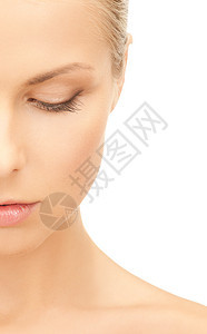 美丽的女人的半张脸黑发皱纹护理手术容貌女孩美容塑料化妆品外科图片