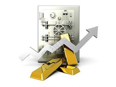 不断增长的金矿库存储物柜商业市场贸易投资银行通货膨胀金库金融图片