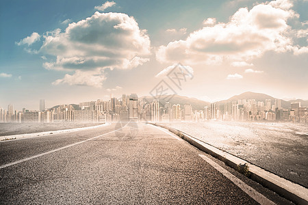 道路美化城市道路景观背景