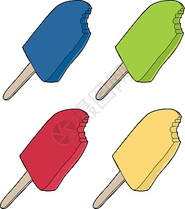 各种冰球覆盆子卡通片插图甜点写意柠檬蓝色团体糖果收藏图片