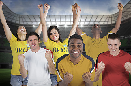 各种足球球迷体育场杯子人群女性快乐运动观众活力运动员男性图片