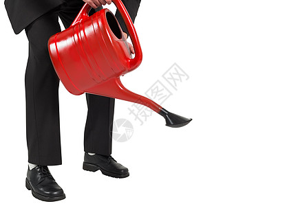 商务人士用红罐装水商业培育喷壶公司人士男人生长套装红色商务图片