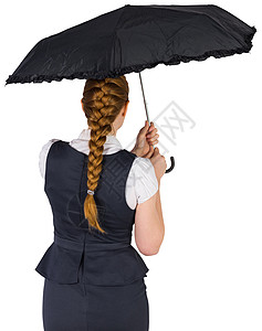 持伞的漂亮红头发女商务人士商业庇护所红发公司女士人士职业女性商务图片