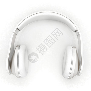 白色背景上孤立的耳机电话电缆青年工具机动性音乐配饰音频技术设备图片
