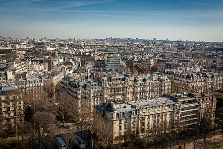 在巴黎的屋顶上查看旅行景观地标首都文化观光中心城市历史阳光图片