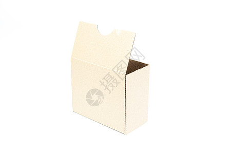 白色背景的棕色纸盒空白纸板货运产品包装货物船运贮存瓦楞运输图片