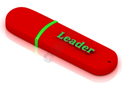 Leader - 在红色USBU闪存硬盘上登记高清图片
