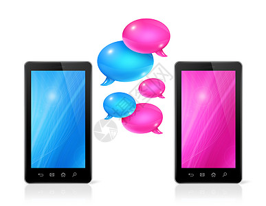 语音泡泡和移动电话屏幕社交电话网络电子电子产品手机说话话框电脑图片