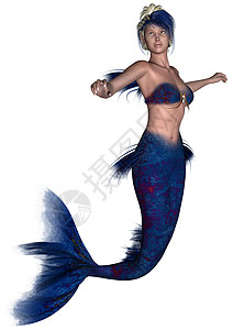 美人鱼神话海洋生物游泳女士魔法插图女性尾巴女孩图片