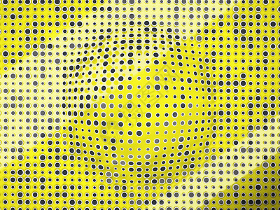 波尔卡圆点图案 黑环和黄色相撞图片