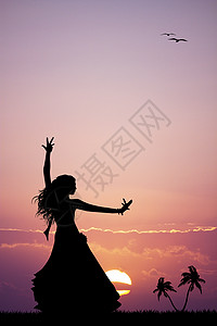 夏威夷妇女女士蜜月情调肚皮反射草裙舞蹈舞蹈家幸福旅行图片
