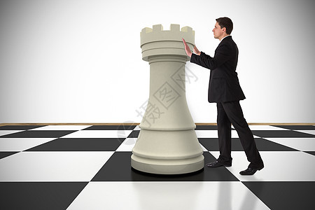 商务人士的复杂形象 西西推象棋片闲暇插图战术战略灰色商业棋子双手公司数字图片