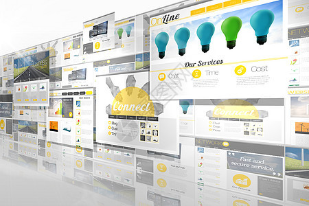 显示商业广告的屏幕拼贴画科技界面计算电脑展示营销技术绘图电脑显示器计算机背景图片