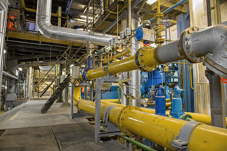 热电厂中的工业管线建筑阀门技术金属走廊加热植物工程地面活力图片