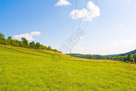夏日的长春草原环境全景蓝色栅栏花园农场牧场国家地平线天空图片
