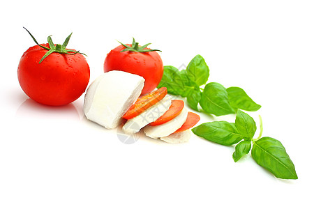番茄马扎里拉蔬菜美食午餐饮食小吃烹饪食物沙拉树叶营养图片