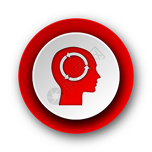 白色背景上现代网络图标的红头交易成功商业环境标签教育思考学习解决方案贴纸图片