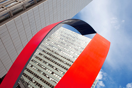 瑞典 斯德哥尔摩火锅旅行建筑大楼低角度办公楼摩天大楼城市红色视图图片