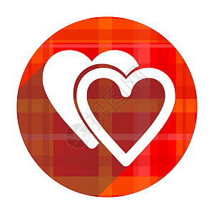 爱的红平方图标孤立平面图标服务热情专家心脏病药品医疗网络感情医院图片