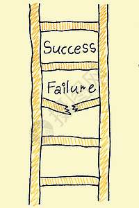 成功失败阶梯概念梯子绘画插图商业指导图片