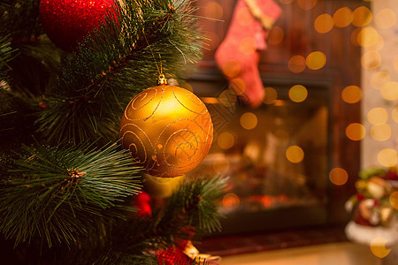 圣诞节装饰房子假期装饰品卡片季节松树风格庆典房间图片