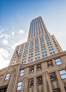 2013年5月23日 纽约城 帝国大厦占据主导地位日落帝国旅行办公室建筑学城市天空地标摩天大楼天线图片