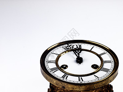 有罗马数字的老时钟部分手表钟表小时新年倒数历史性会议金属古董图片