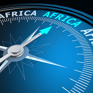 指南针上的非洲字词背景图片