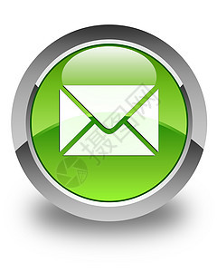 电子邮件图标光滑绿色圆环按钮圆形网络邮件顾客插图技术白色传单短信阴影图片