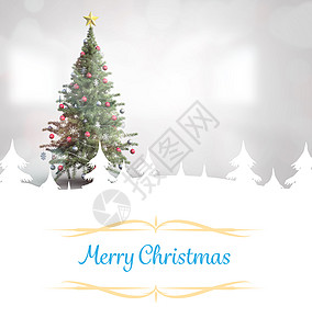 圣诞节字体圣诞节贺卡问候语时候房间边界喜庆枞树小玩意儿绘图字体假期背景