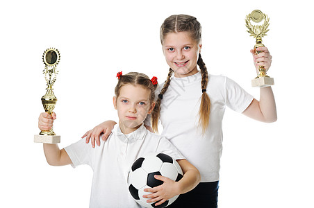 足球女孩参加足球球比赛的小女孩背景