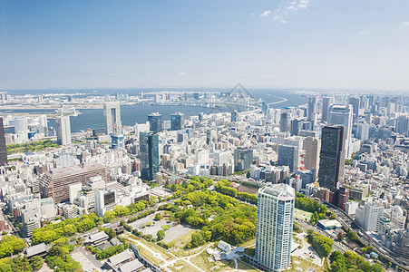 日本东京市的空中观景背景图片