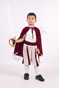 小王子 穿剑装的小王子孩子游戏城堡王子孩子们故事玩家剧院骑士微笑图片