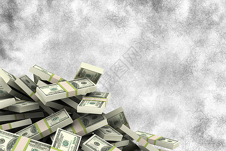 成堆美元的复合图象黑色动画片货币金融辉光白色财富经济银行业图片