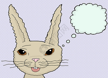 快乐的漫画兔子思考背景图片