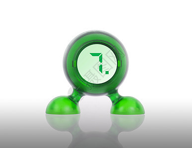带有数字显示的小型绿色塑料天体电气手表圆形展示屏幕电子时间坡度号码技术图片