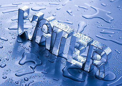 水滴带字素材水滴纹理 新鲜蓝色主题日光雨滴波纹流动宏观玻璃环境水分风暴液体背景